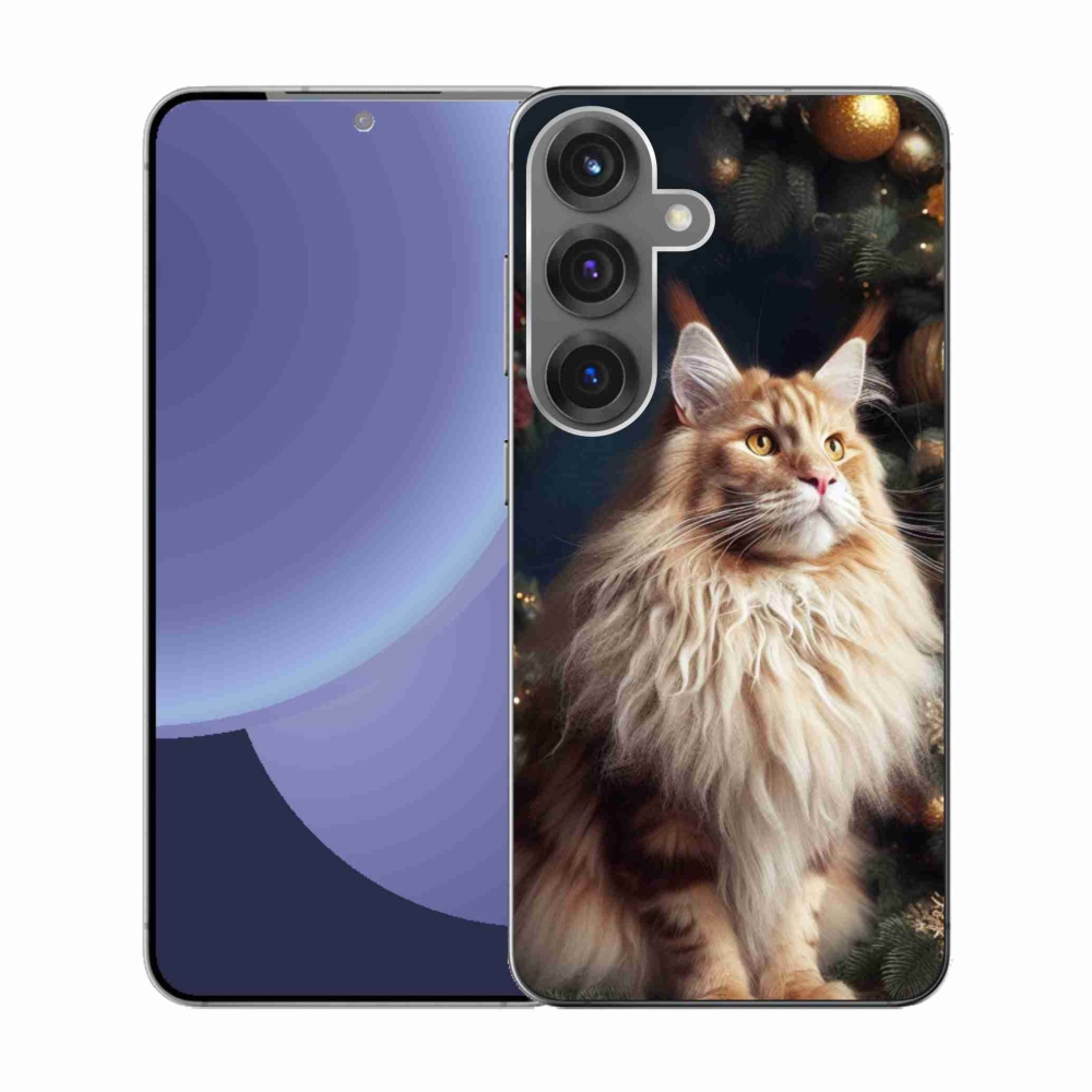 Gélový kryt mmCase na Samsung Galaxy S25 - mačka pri stromčeku