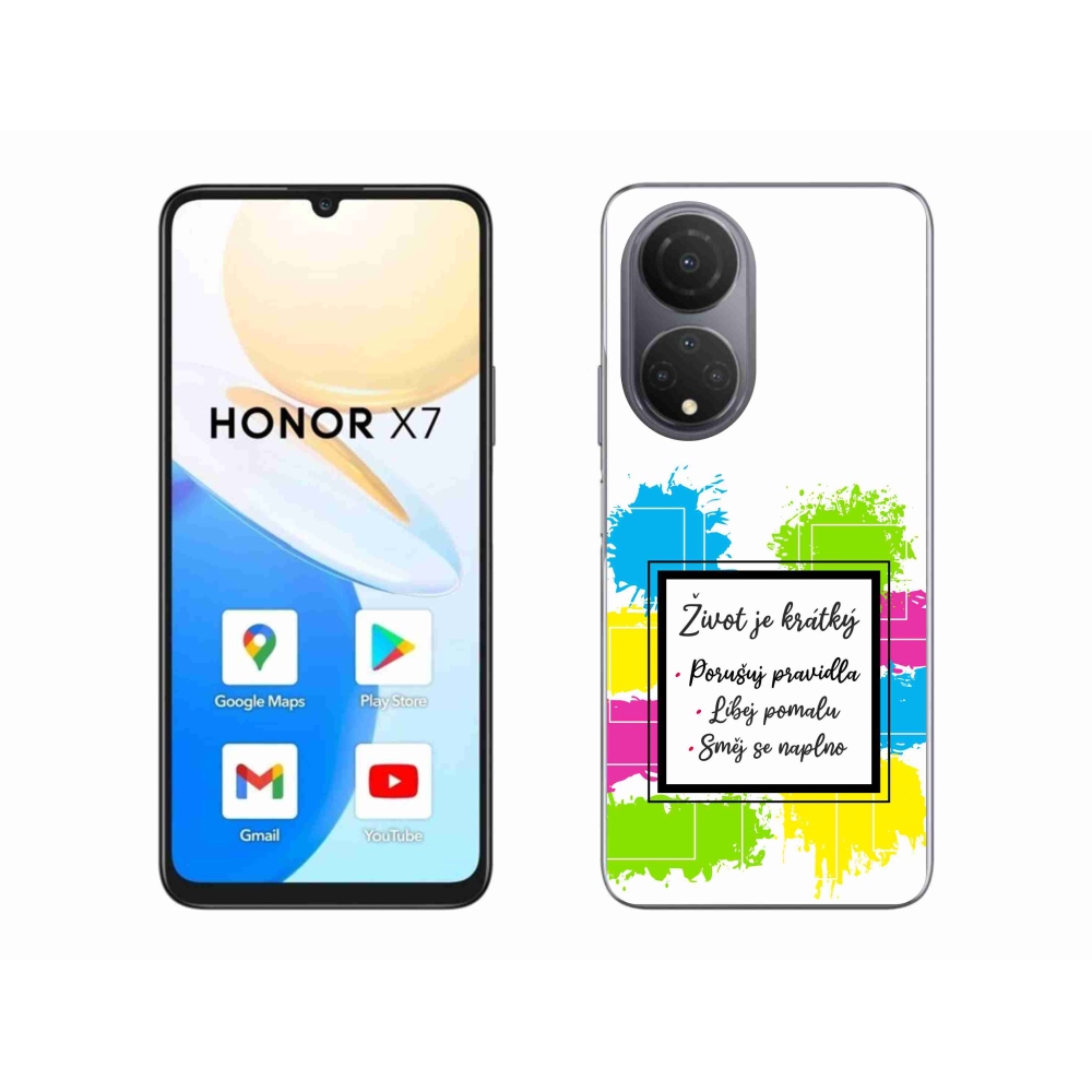 Gélový kryt mmCase na Honor X7 - citát 5 biele pozadie