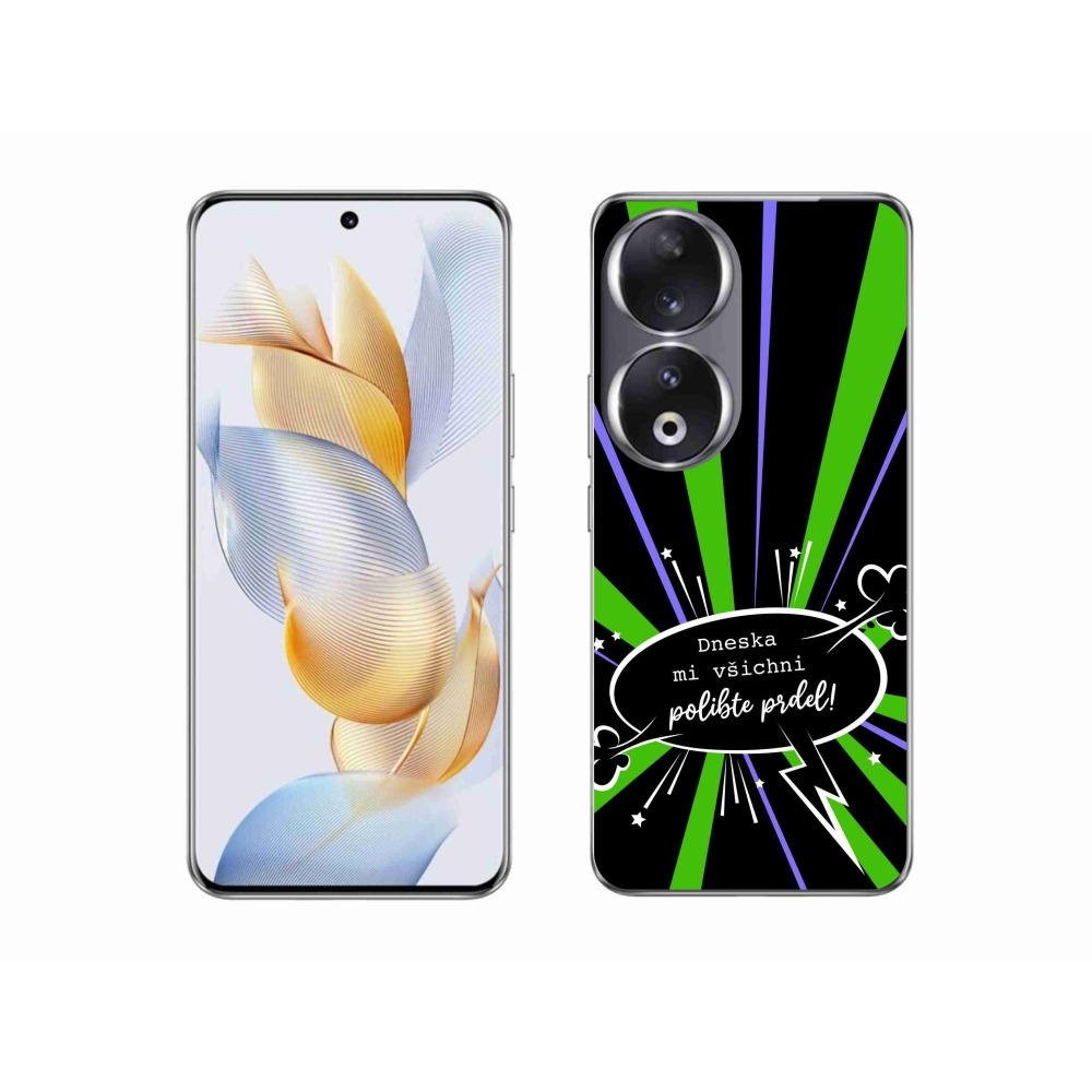Gélový kryt mmCase na Honor 90 - vtipný text 15 čierne pozadie