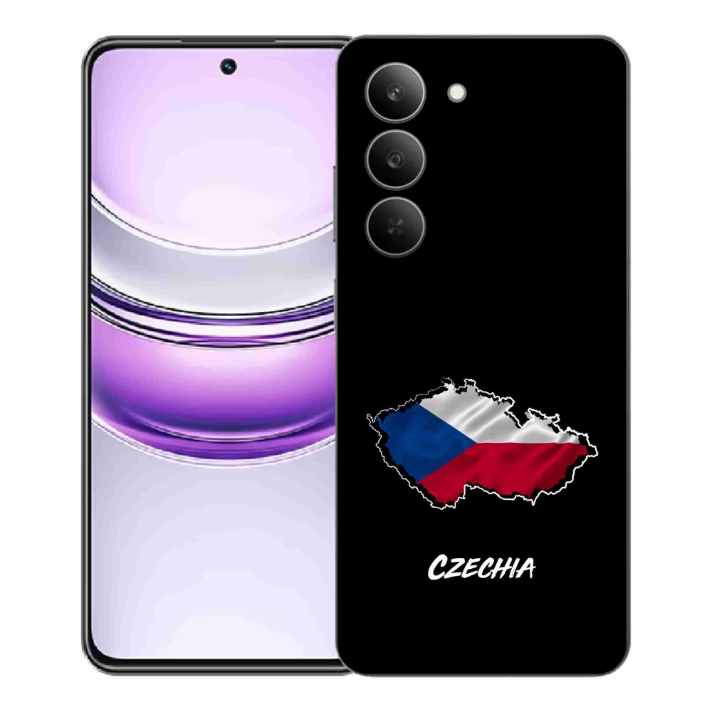 Gélový kryt mmCase na Realme 14x 5G - Czechia čierne pozadie