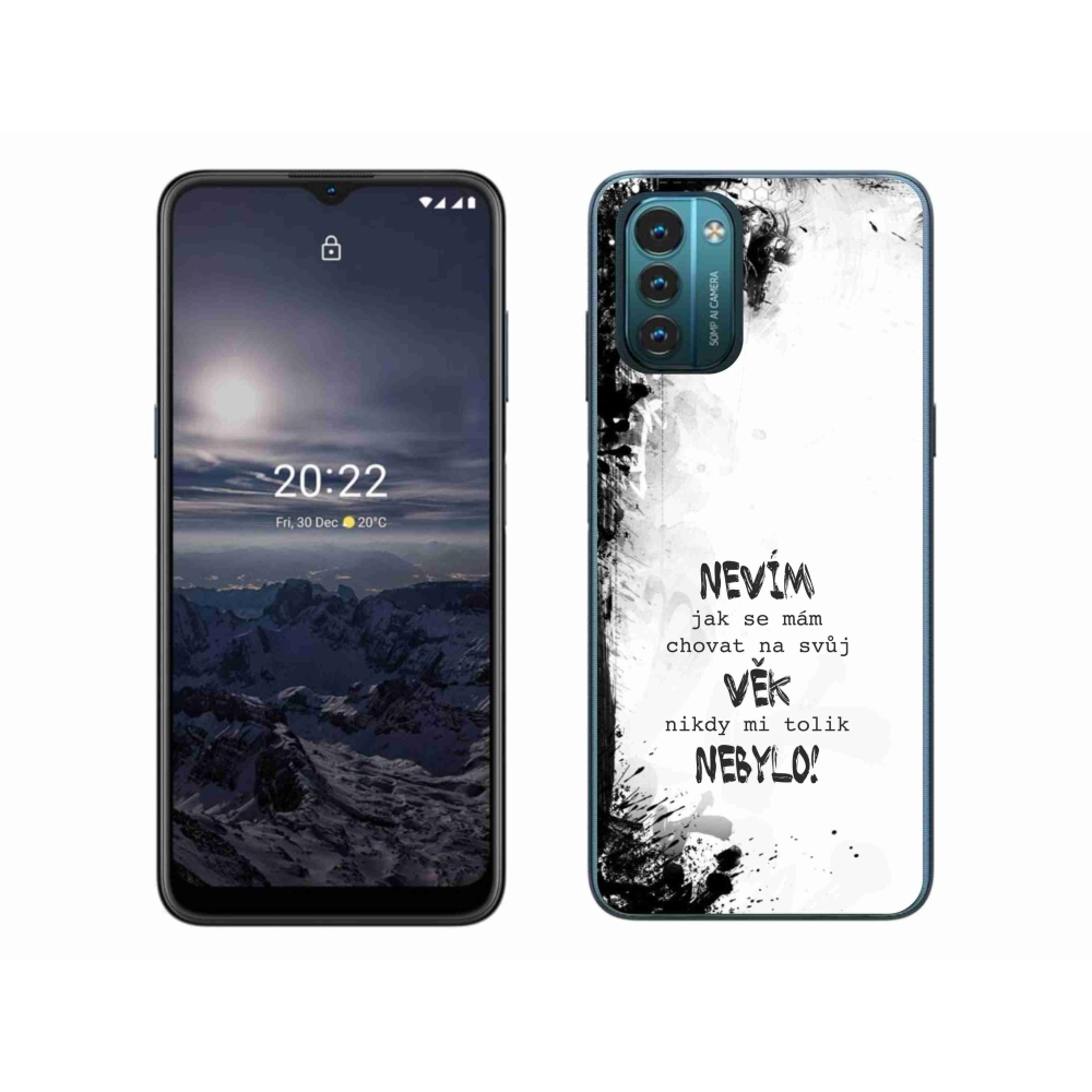 Gélový kryt mmCase na Nokia G11/G21 - vtipný text 14 biele pozadie