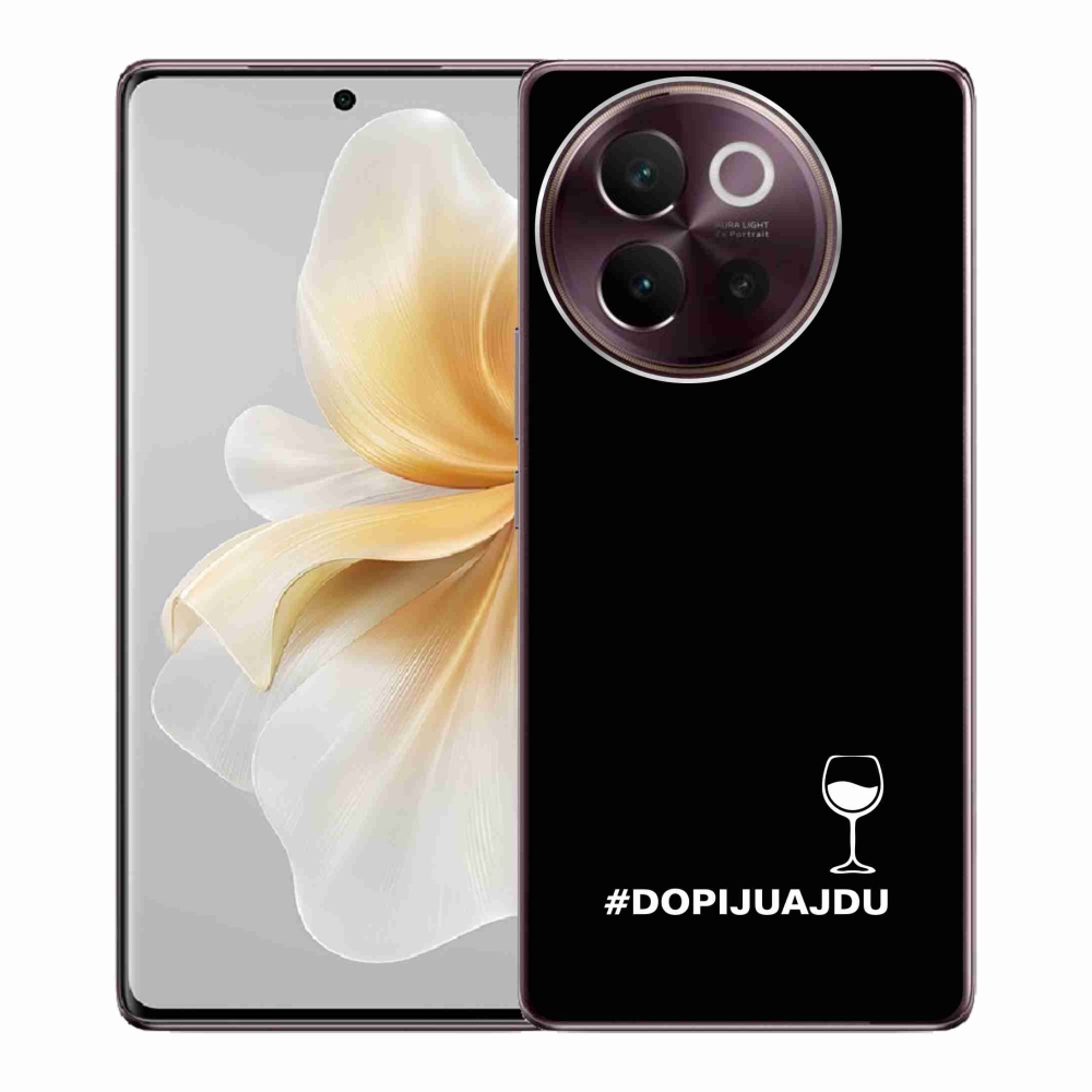 Gélový kryt mmCase na Vivo V40 Lite 5G - vínny motív čierne pozadie