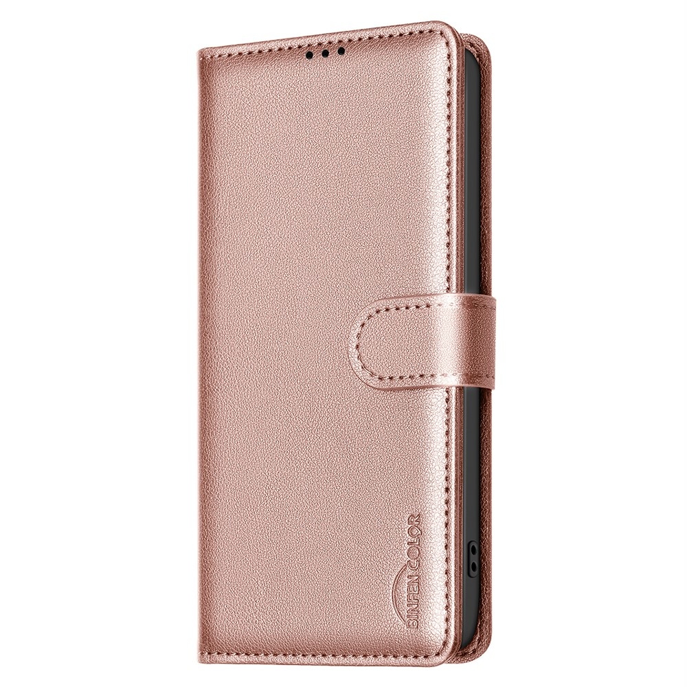 BINFEN knižkové púzdro na Samsung Galaxy A56 5G - ružovozlaté