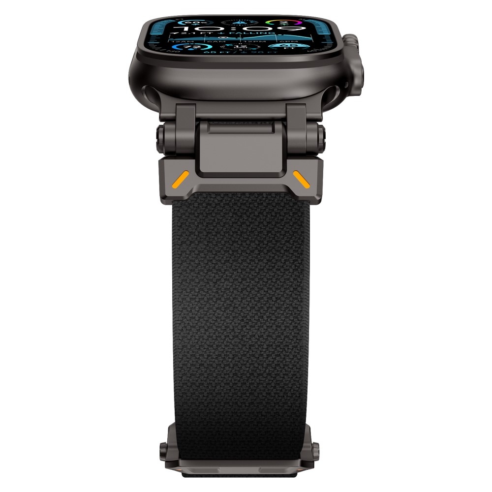 Metal nylonový remienok na Apple Watch Ultra/Ultra 2 49mm/SE/SE 2022/2023 44mm/10 46mm/9/8/7 45mm/6/5/4 44mm/3/2/1 42 mm - čierny
