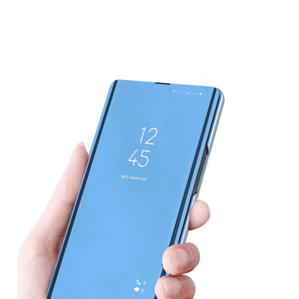 Clear zatvárací kryt s priehľadným predkom na Samsung Galaxy S23+ - modrý