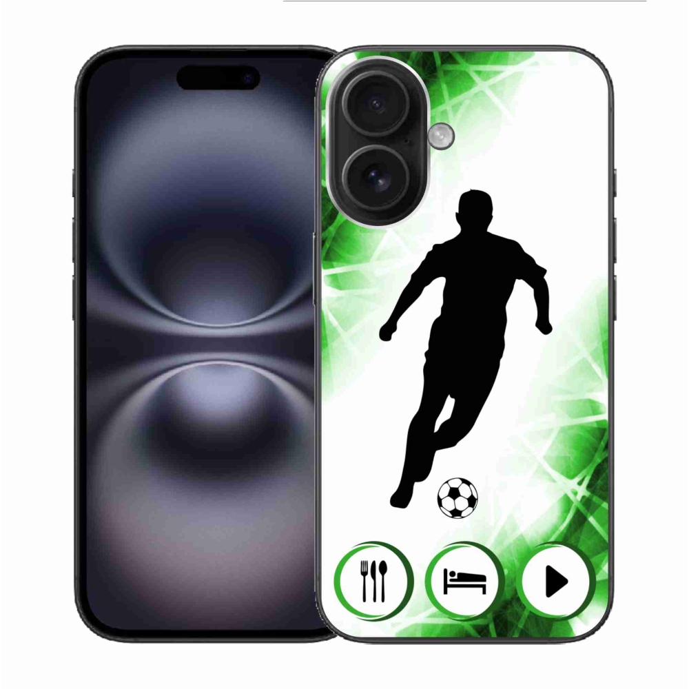 Gélový kryt mmCase na iPhone 16 - futbalista