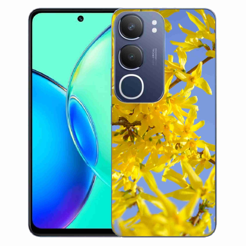 Gélový kryt mmCase na Vivo Y19s - žlté kvety