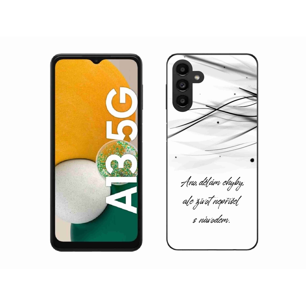Gélový kryt mmCase na Samsung Galaxy A13 5G - citát biele pozadie