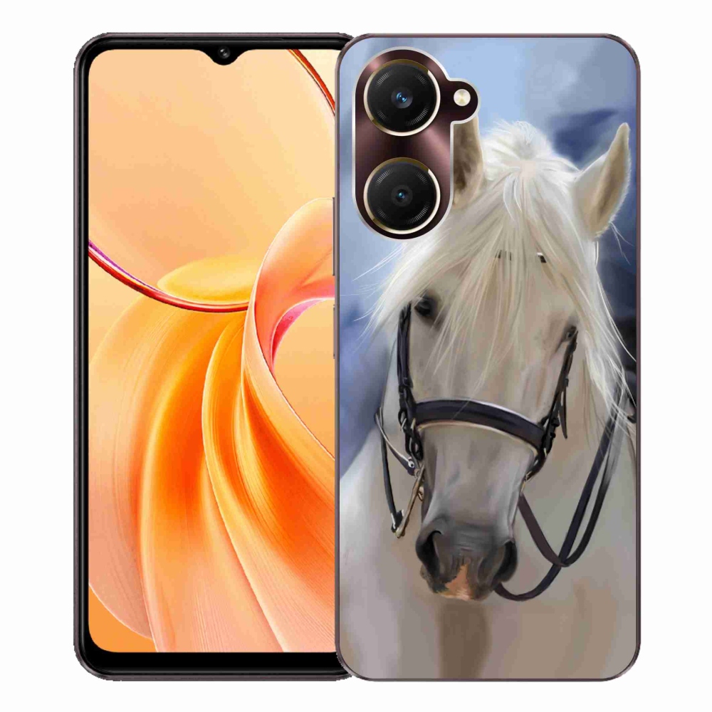 Gélový kryt mmCase na Vivo Y28s 5G - biely kôň
