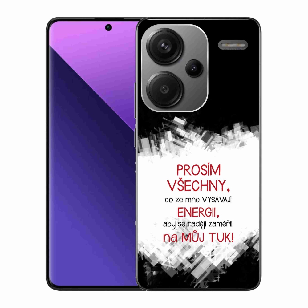 Gélový kryt mmCase na Xiaomi Redmi Note 13 Pro+ 5G - vtipný text 1 červený