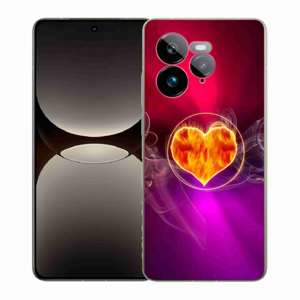 Gélový kryt mmCase na Realme GT 7 Pro 5G - ohnivé srdce