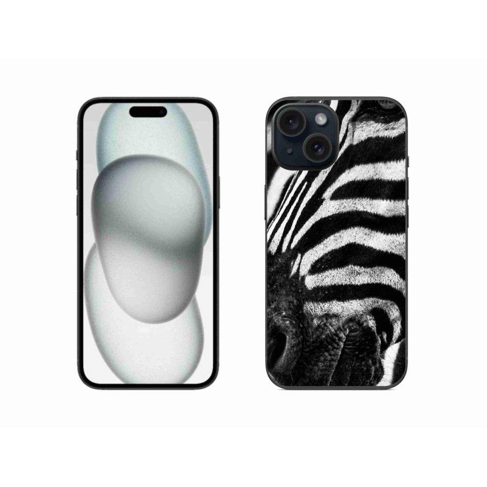 Gélový kryt mmCase na iPhone 15 - zebra