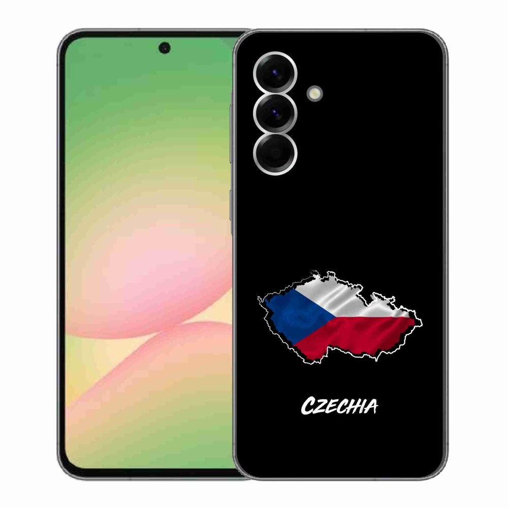 Gélový kryt mmCase na Samsung Galaxy A56 5G - Czechia čierne pozadie