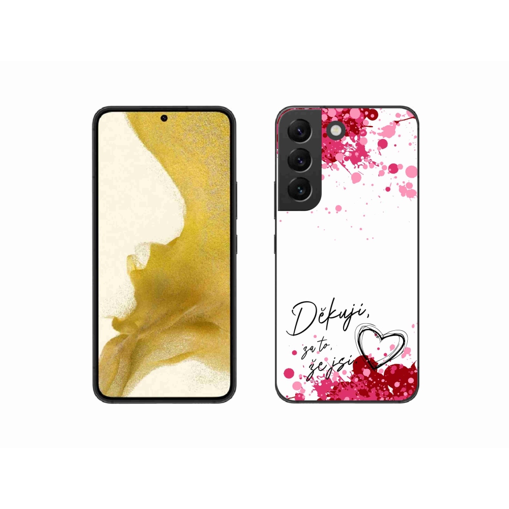 Gélový kryt mmCase na Samsung Galaxy S22 5G - zamilovaný text 2 biele pozadie