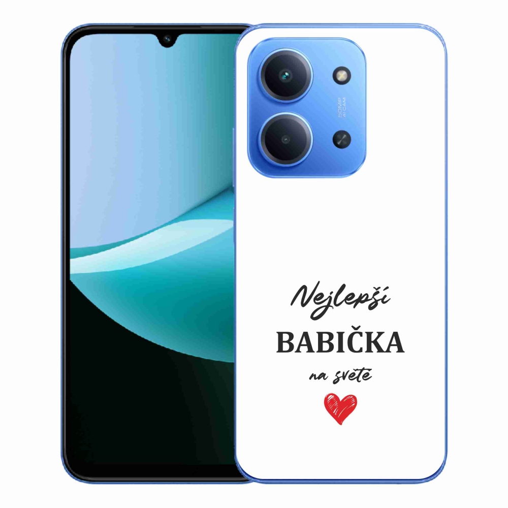 Gélový kryt mmCase na Xiaomi Redmi 15C 4G/5G (173mm) - najlepšia babička 1 biele pozadie