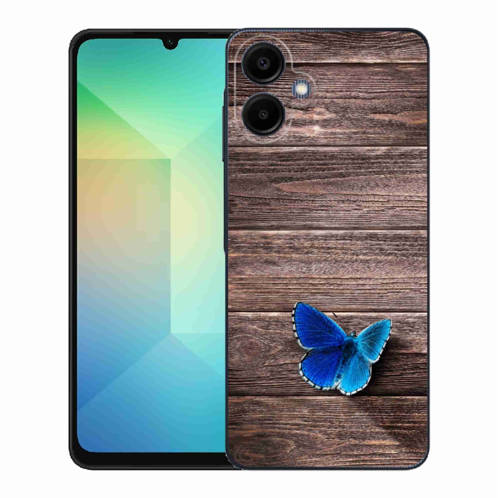 Gélový kryt mmCase na Samsung Galaxy A06 4G - modrý motýľ 1