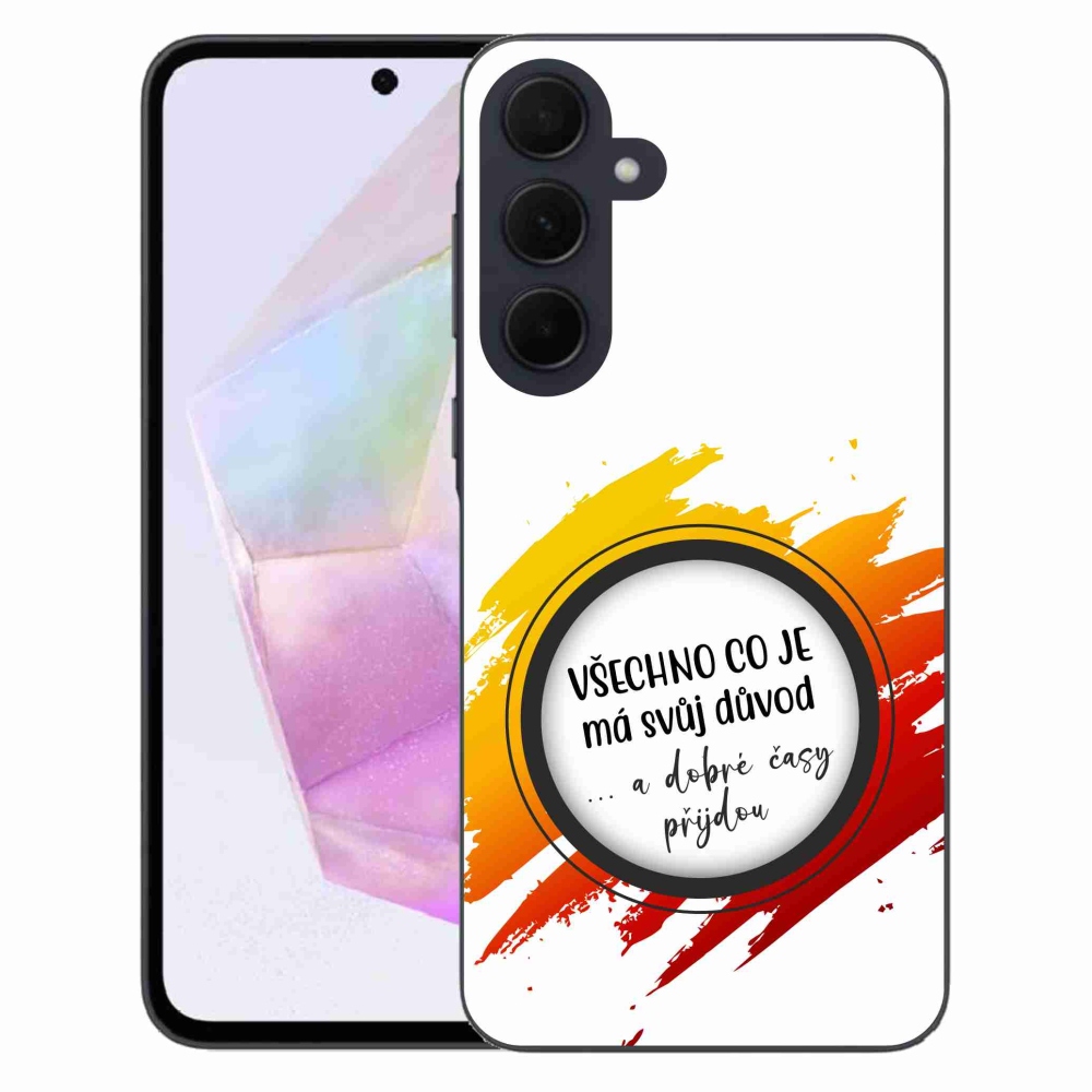 Gélový kryt mmCase na Samsung Galaxy A35 5G - citát 3 biele pozadie