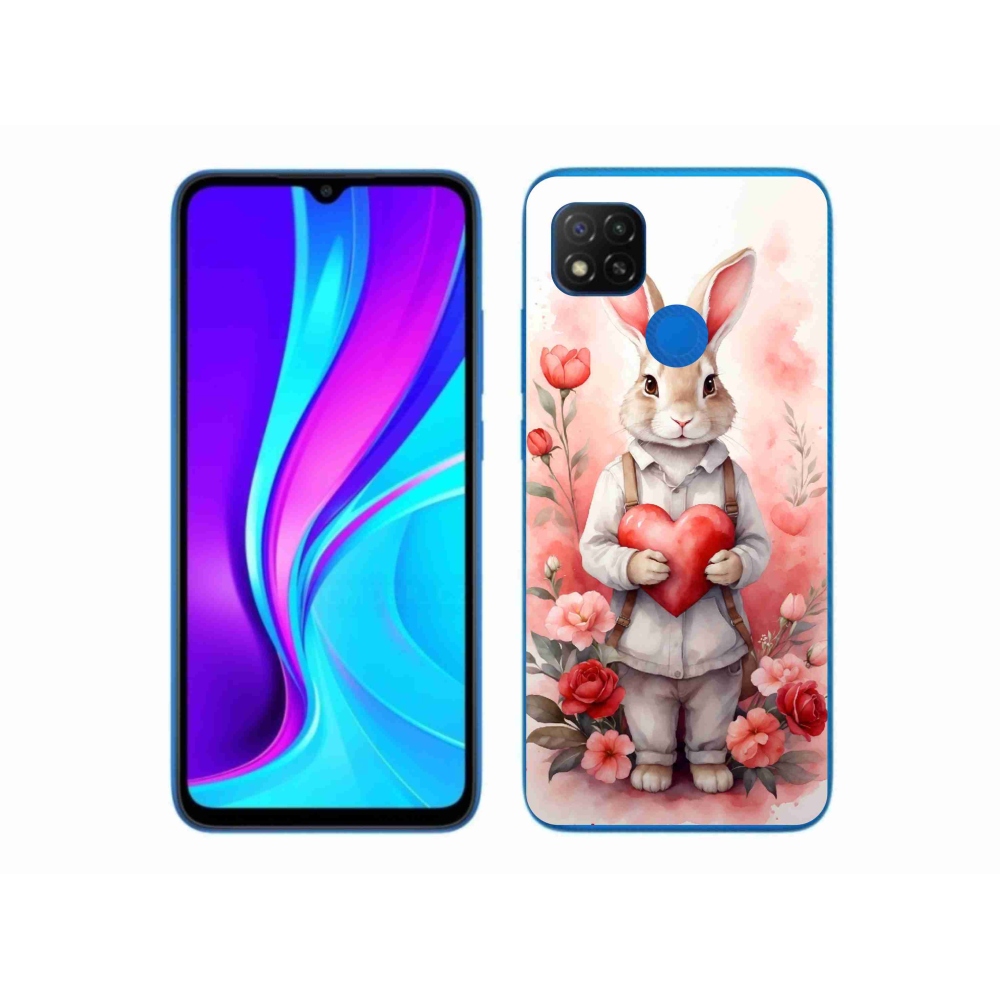 Gelový kryt mmCase na Xiaomi Redmi 9C - zajíc se srdíčkem