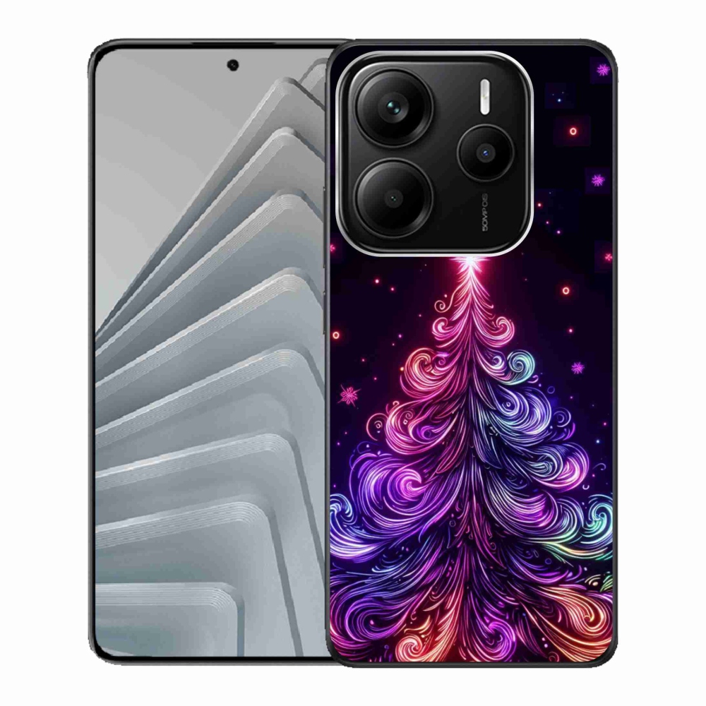Gélový kryt mmCase na Xiaomi Redmi Note 14 5G - neonový vianočný stromček 1