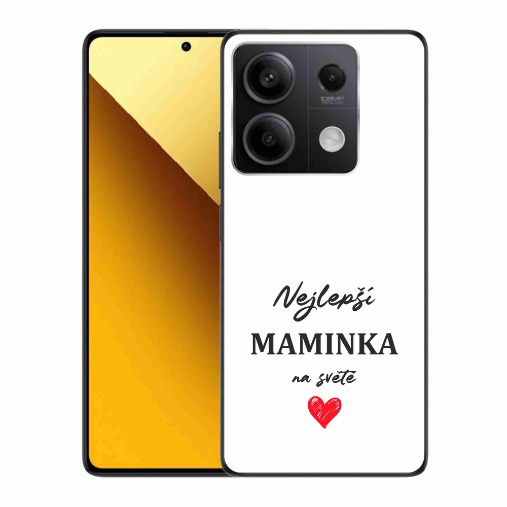 Gélový kryt mmCase na Xiaomi Redmi Note 13 5G - najlepšia mamička 1 biele pozadie