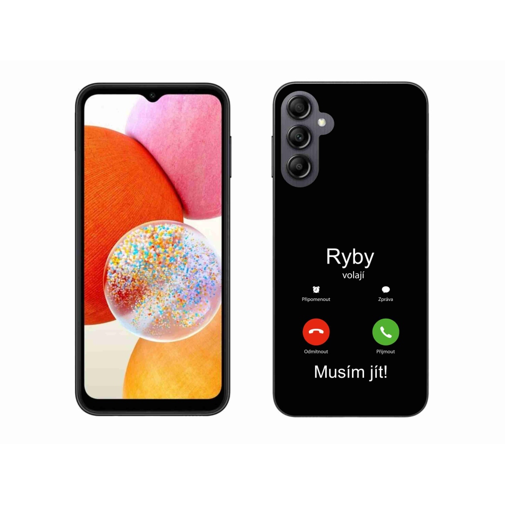 Gélový kryt mmCase na Samsung Galaxy A14 4G/5G - ryby volajú čierne pozadie