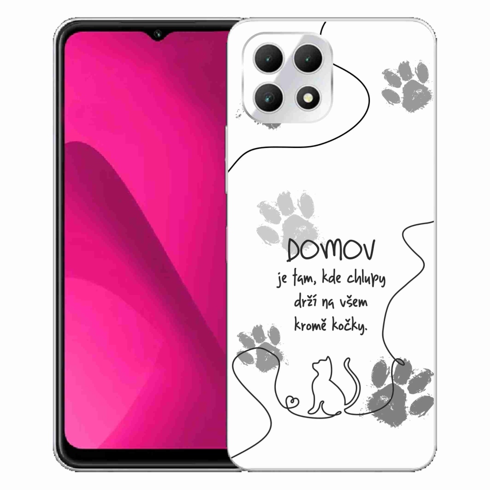 Gélový kryt mmCase na T-Mobile T Phone 2 - mačacie motív biele pozadie