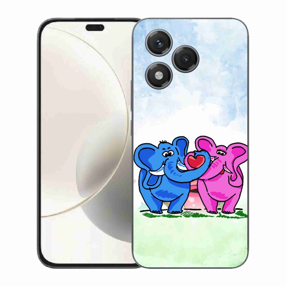 Gélový kryt mmCase na Honor 400 Lite - zamilovaní slony