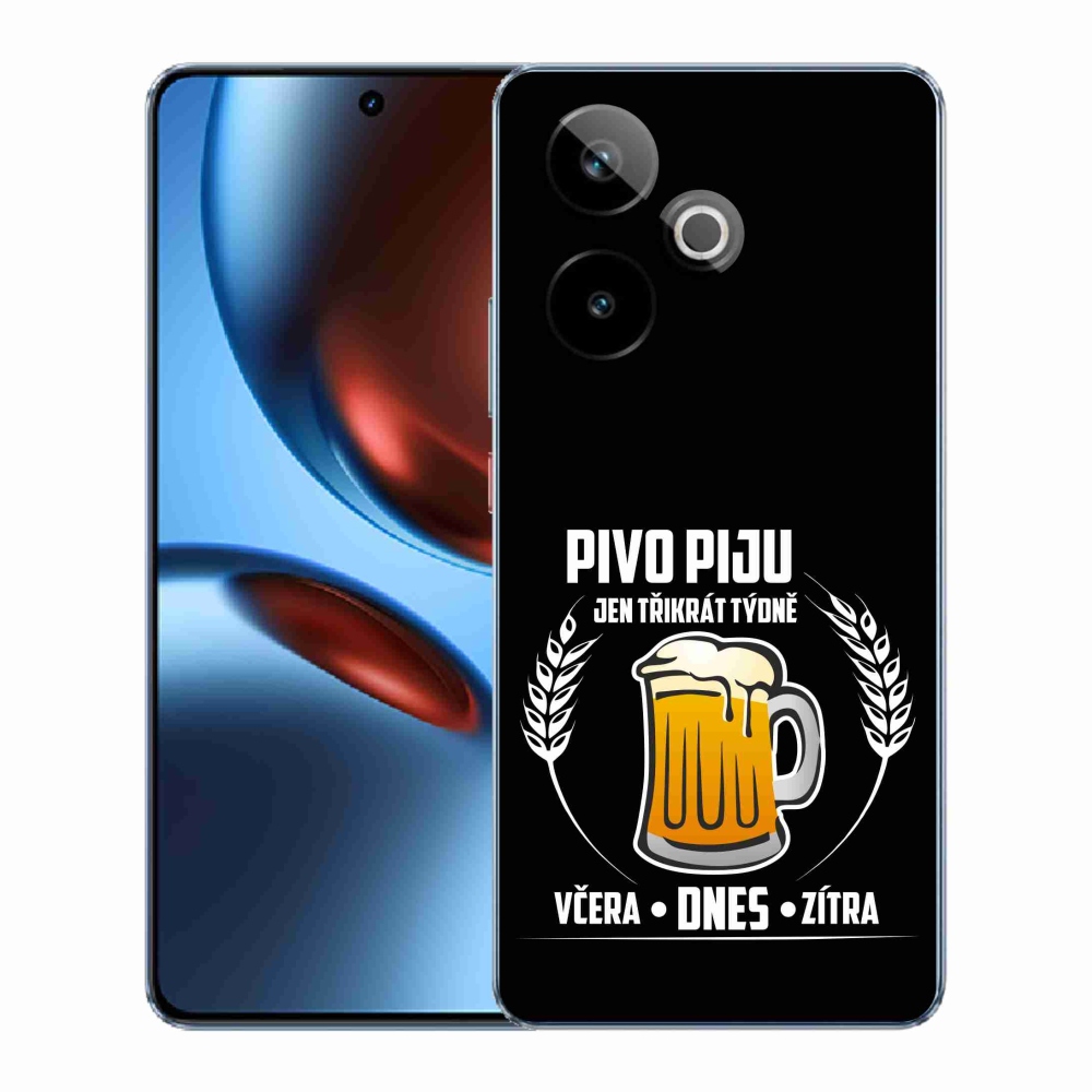 Gélový kryt mmCase na Realme GT 7 5G/GT 7T 5G - pivný motív čierne pozadie