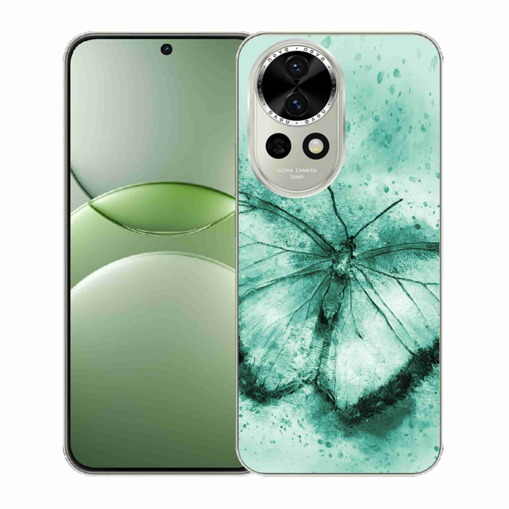 Gélový kryt mmCase na Huawei Nova 13 5G - zelený motýľ