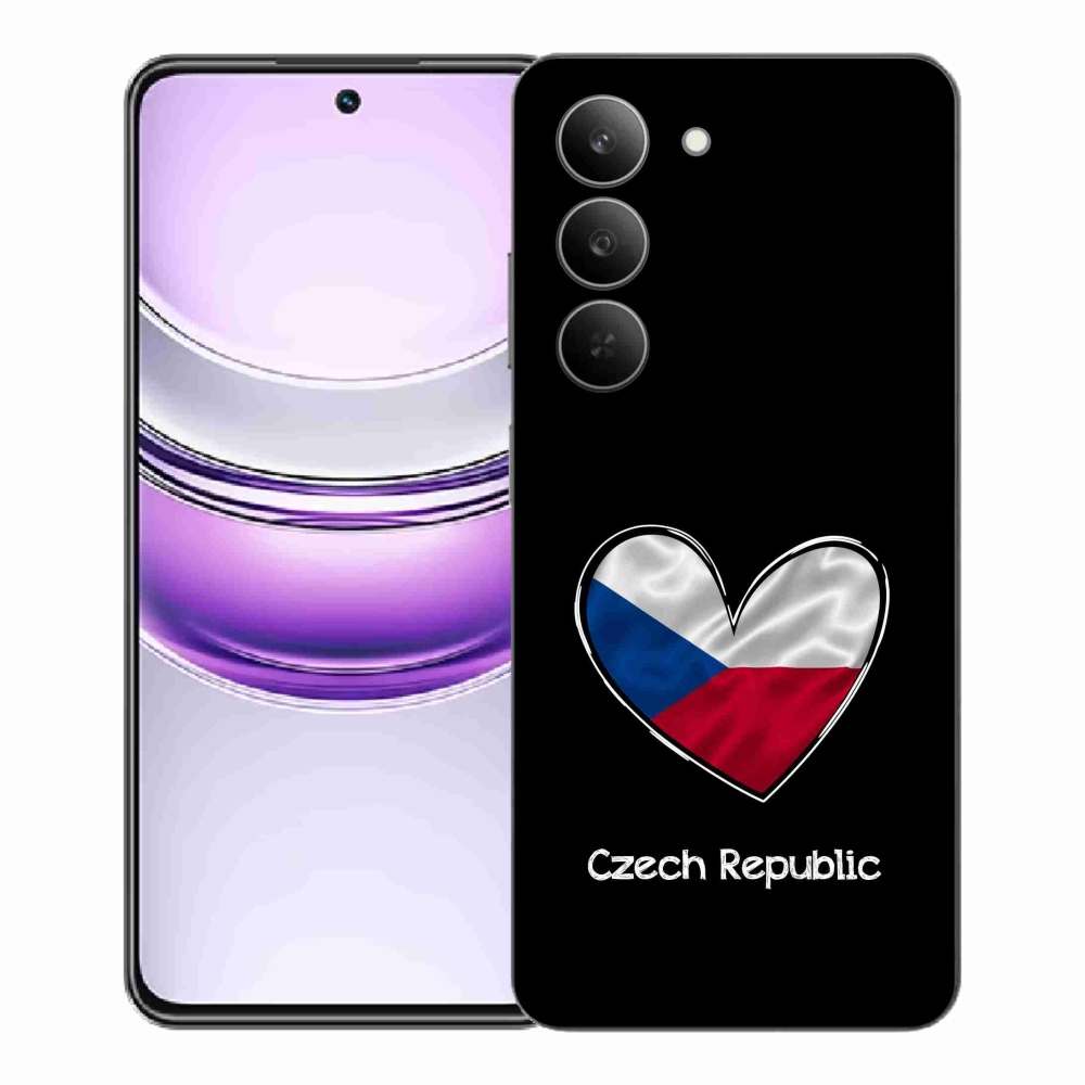 Gélový kryt mmCase na Realme 14x 5G - vlajka srdca čierne pozadie
