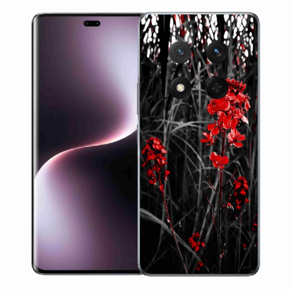 Gélový kryt mmCase na Honor Magic 7 Lite 5G - červená rastlina
