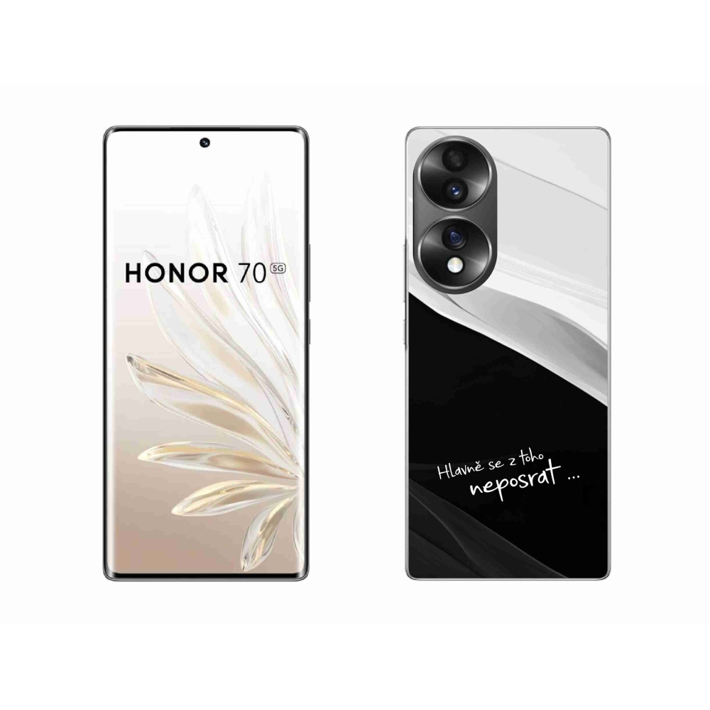 Gélový kryt mmCase na Honor 70 - vtipný text 13 čiernobiele pozadie