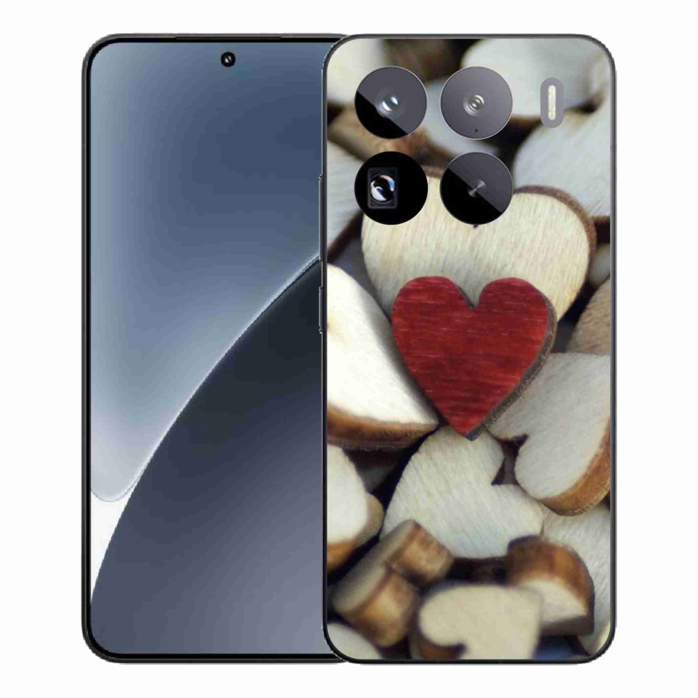 Gélový kryt mmCase na Xiaomi 15 Pro - gravírované červené srdce