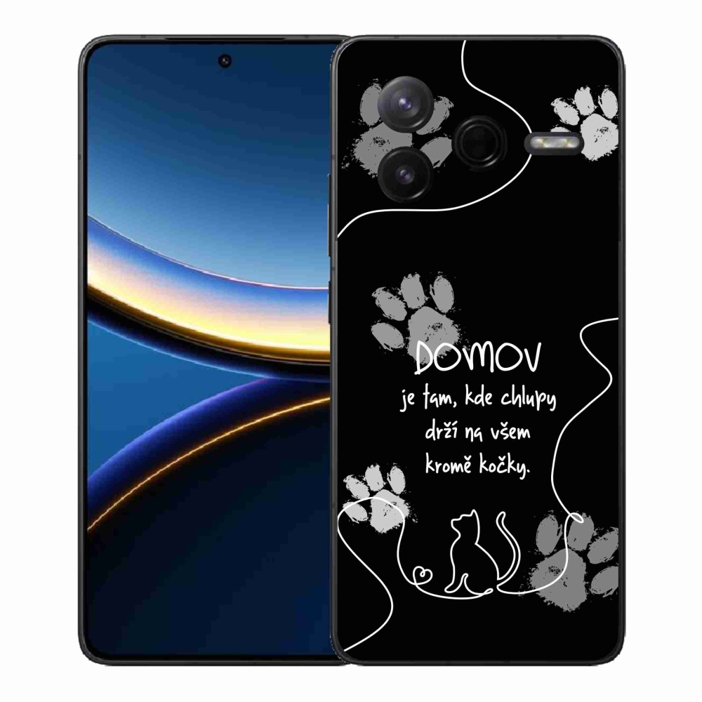 Gélový kryt mmCase na Xiaomi Poco F7 Pro - mačacie motív čierne pozadie