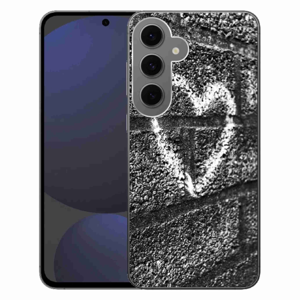 Gélový kryt mmCase na Samsung Galaxy S24 FE - srdce na stene