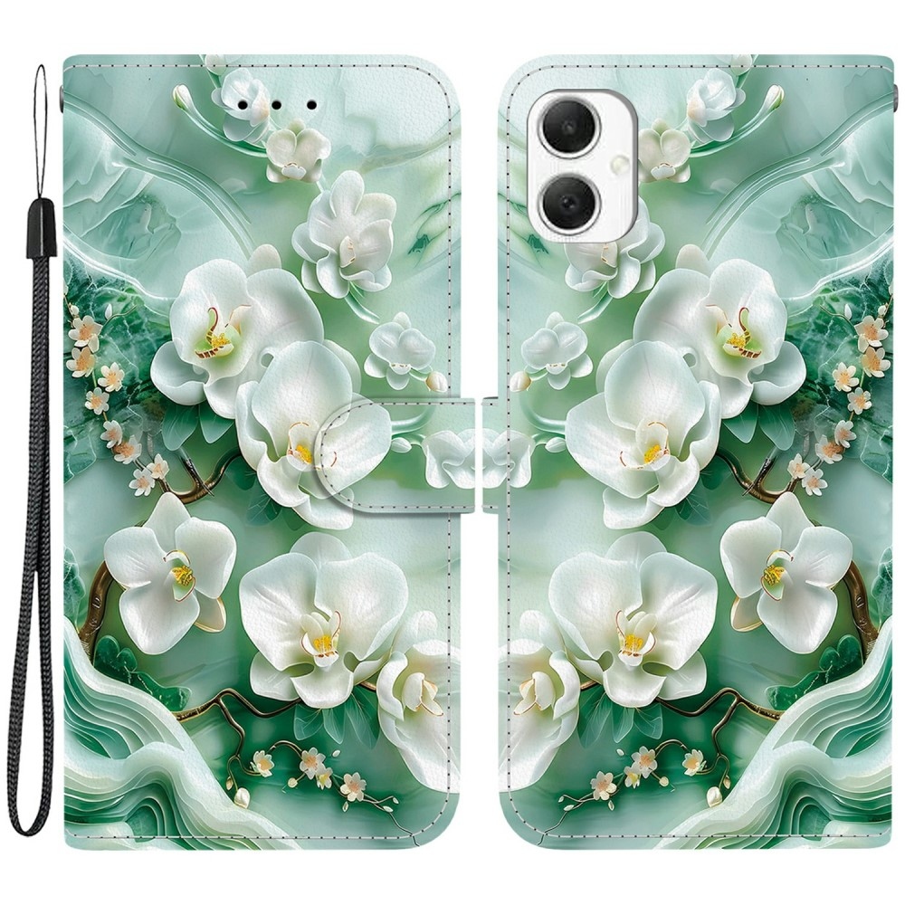 Versatile knižkové púzdro na Samsung Galaxy A06 4G - biele kvety