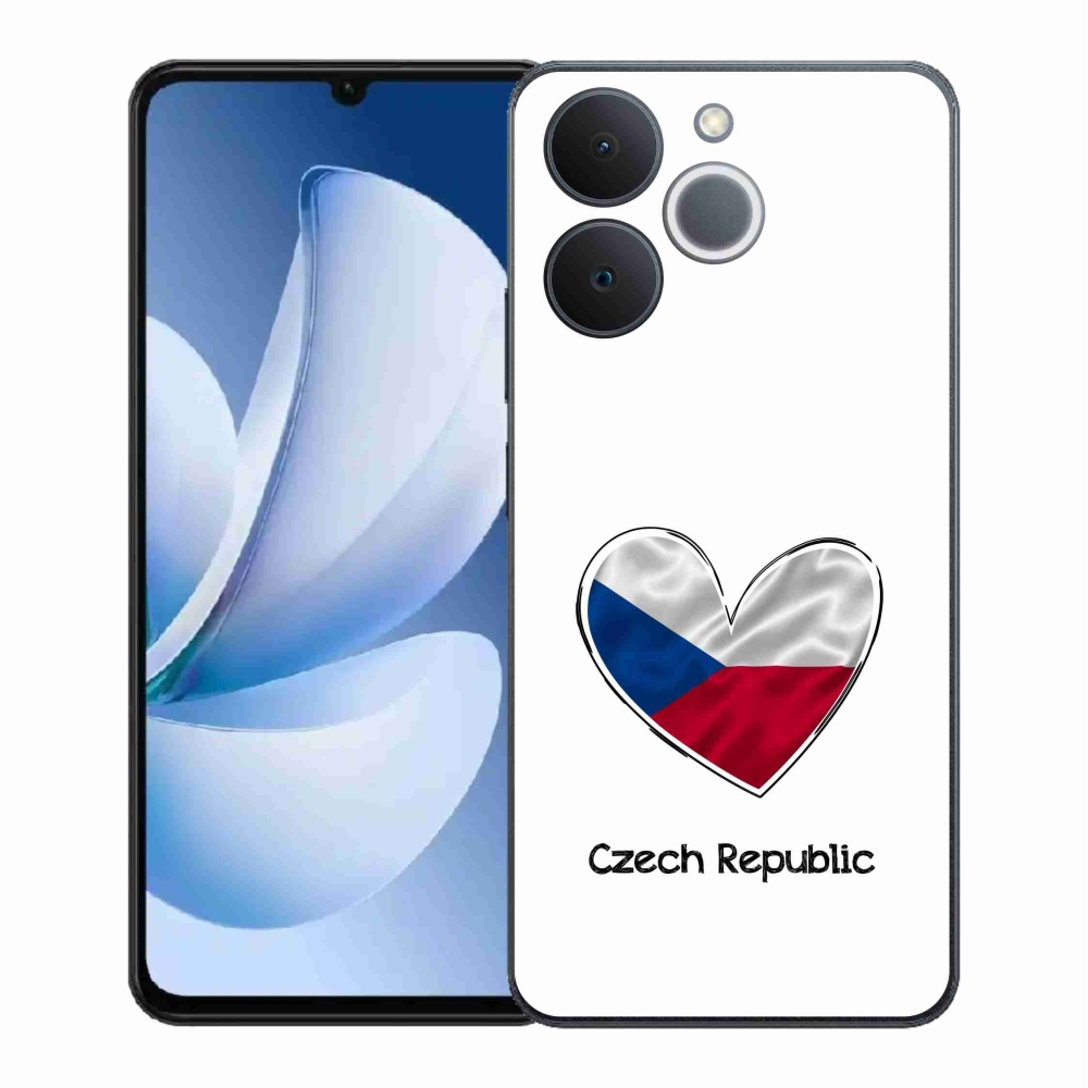 Gélový kryt mmCase na Realme Note 70T - vlajka srdca biele pozadie