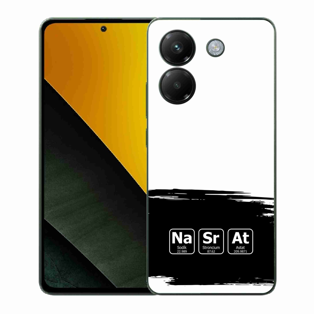 Gélový kryt mmCase na Xiaomi Poco M7 Pro 5G - chemické prvky čiernobiele pozadie