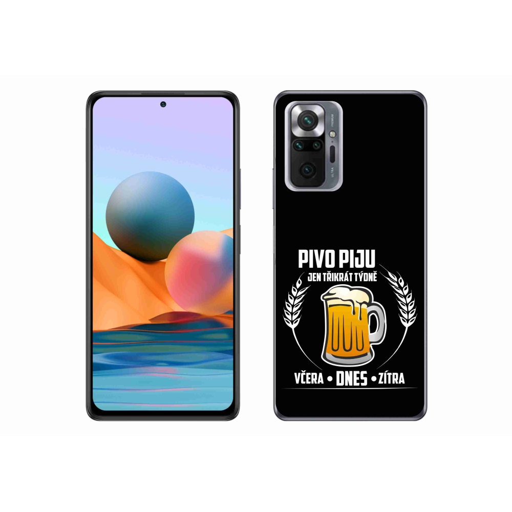 Gélový kryt mmCase na Xiaomi Redmi Note 10 Pro - pivný motív čierne pozadie