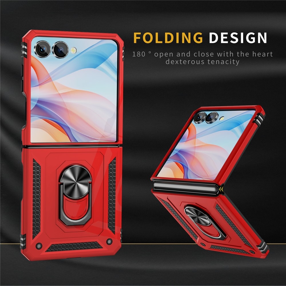 Ring odolný kryt na Samsung Galaxy Z Flip7 5G - červený