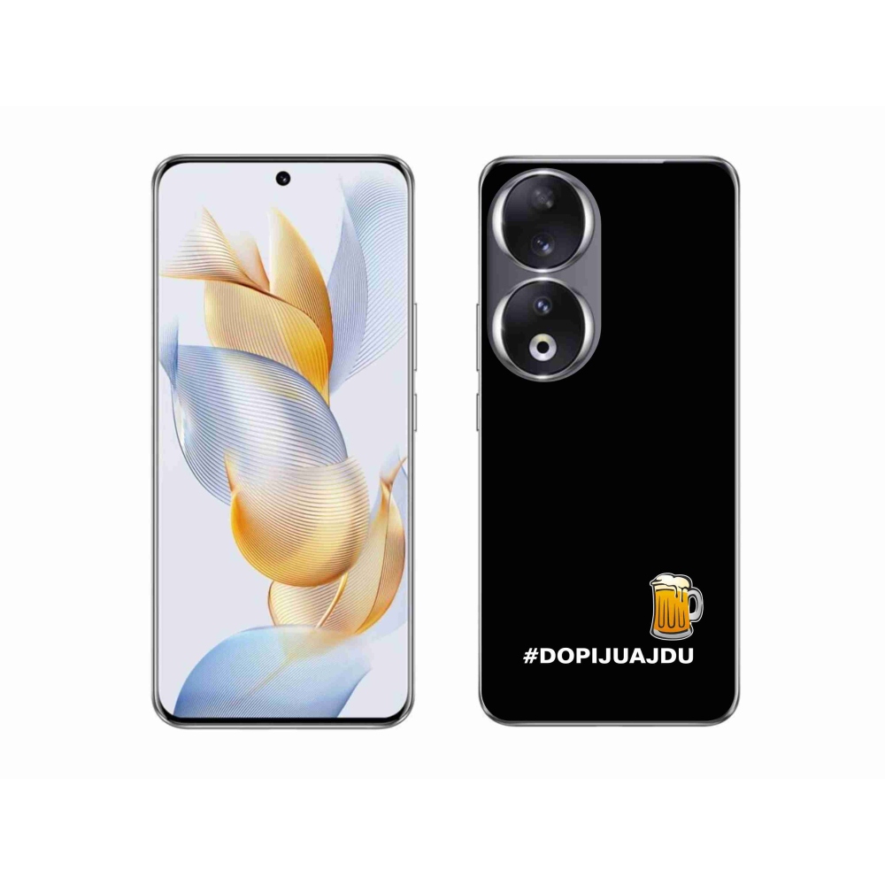 Gélový kryt mmCase na Honor 90 - pivný motív 1 čierne pozadie