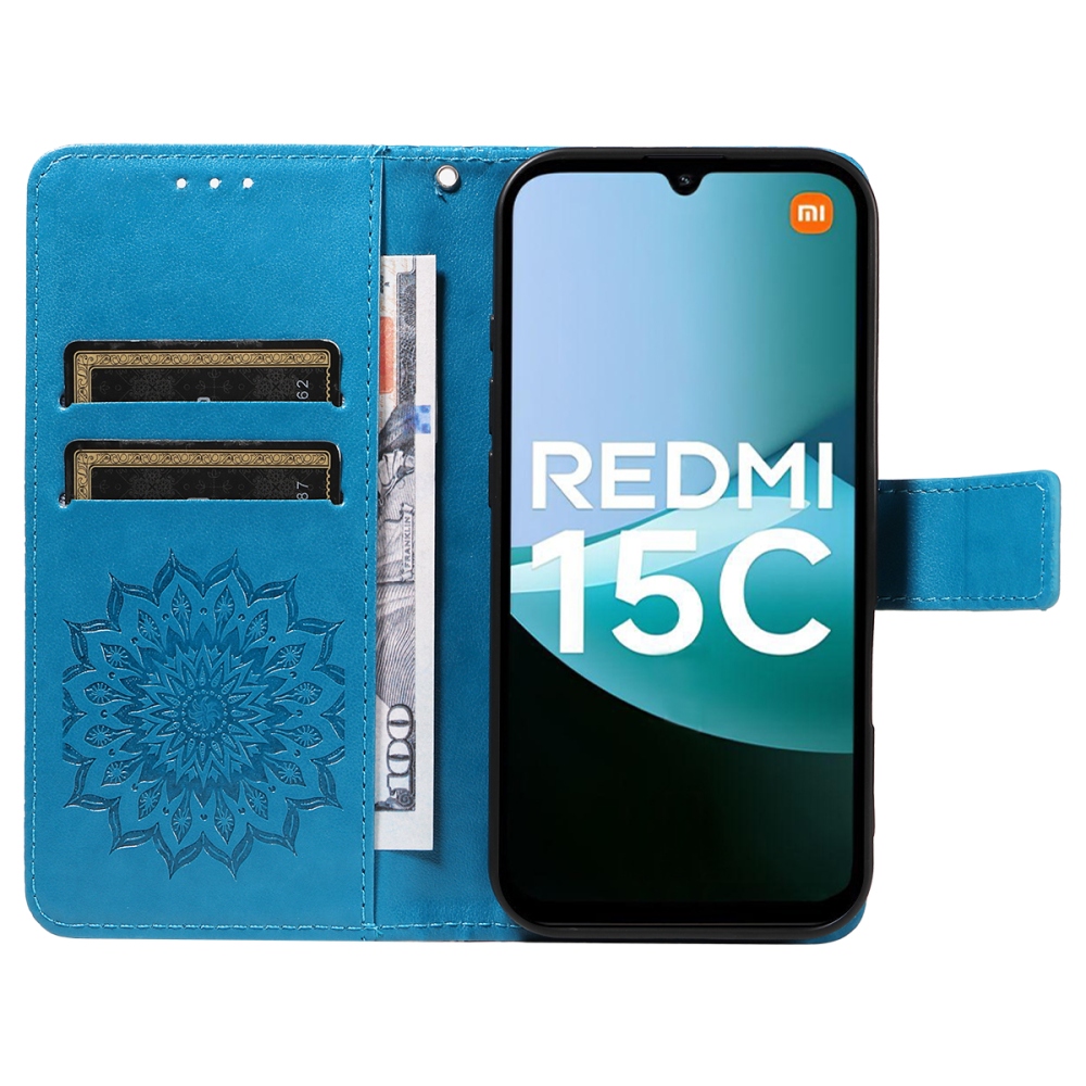 Sunflower knižkové púzdro na Xiaomi Redmi 15C 4G/5G (173mm) - modré