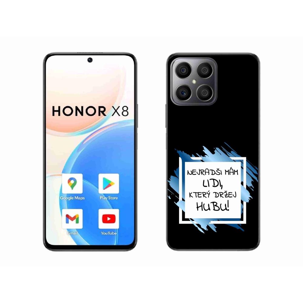 Gélový kryt mmCase na Honor X8 4G - vtipný text 7 bieločierne pozadie