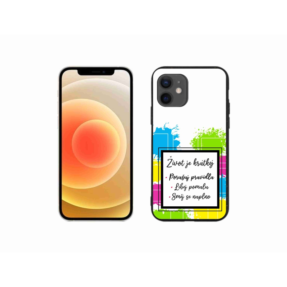 Gélový kryt mmCase na iPhone 12 mini - citát 5 biele pozadie