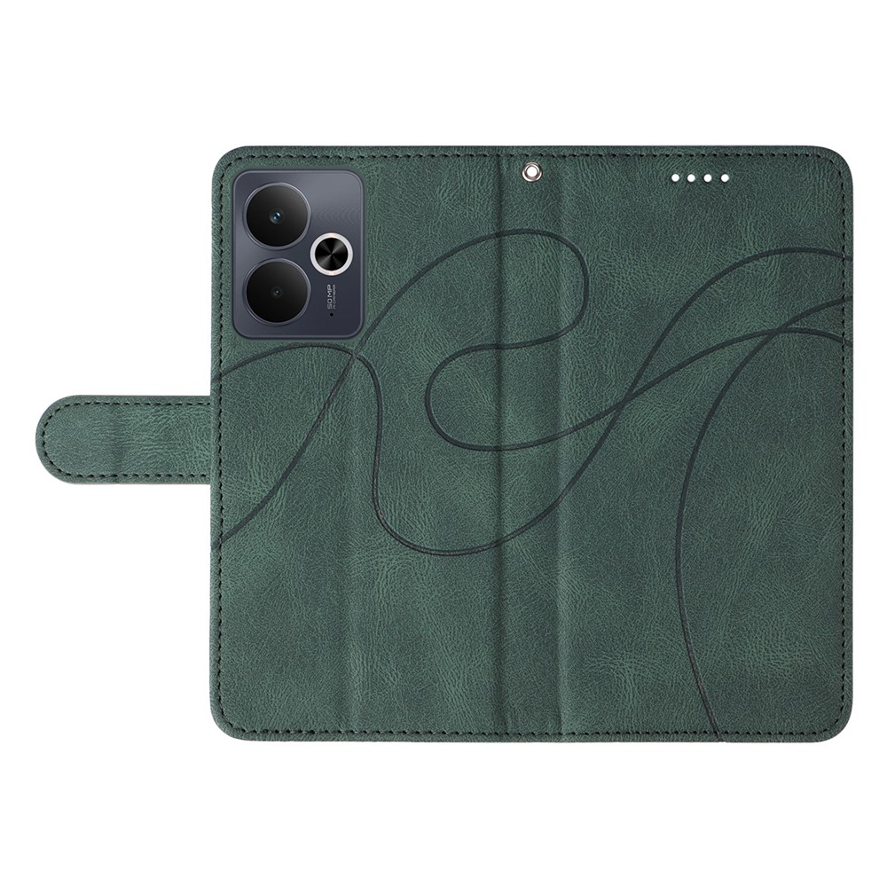 Curved knižkové puzdro na Realme 14 5G/14T 5G - zelené