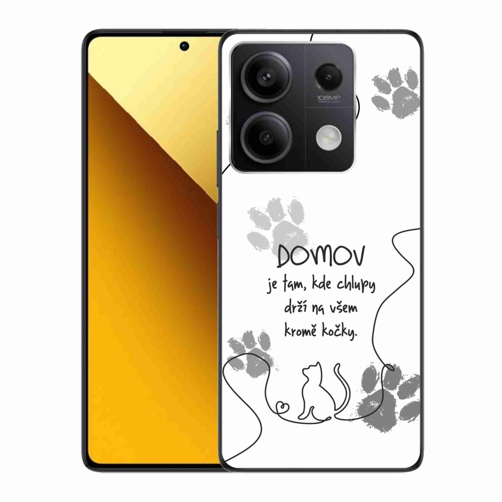 Gélový kryt mmCase na Xiaomi Redmi Note 13 5G - mačacie motív biele pozadie