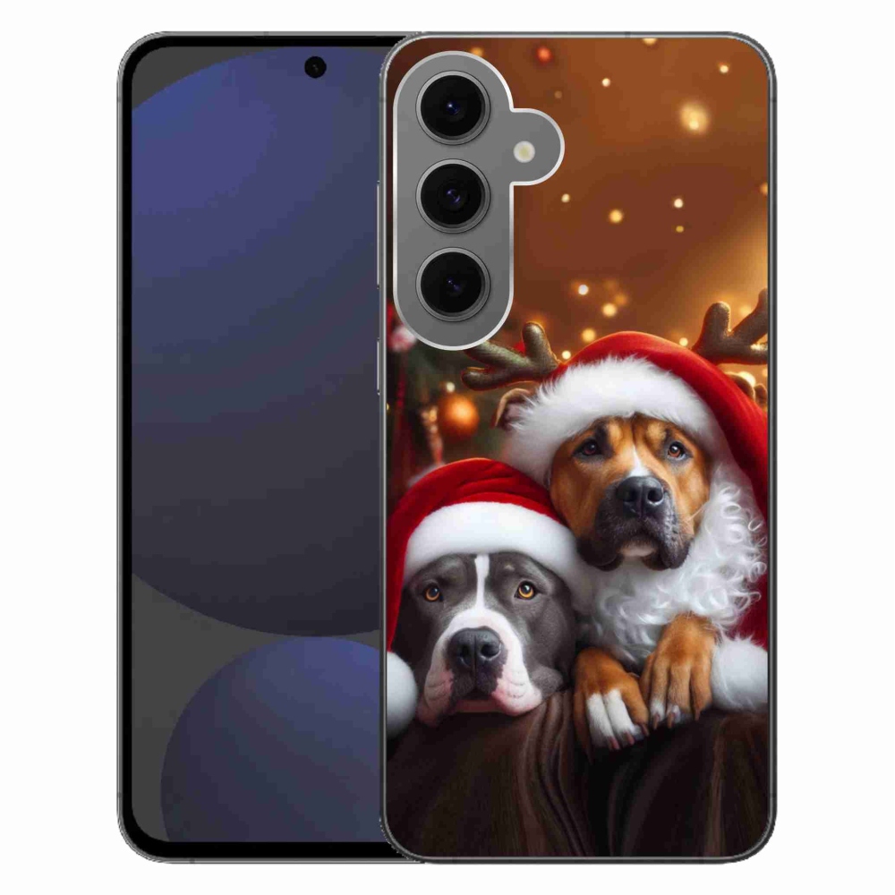 Gélový kryt mmCase na Samsung Galaxy S24 FE - vianočné psy