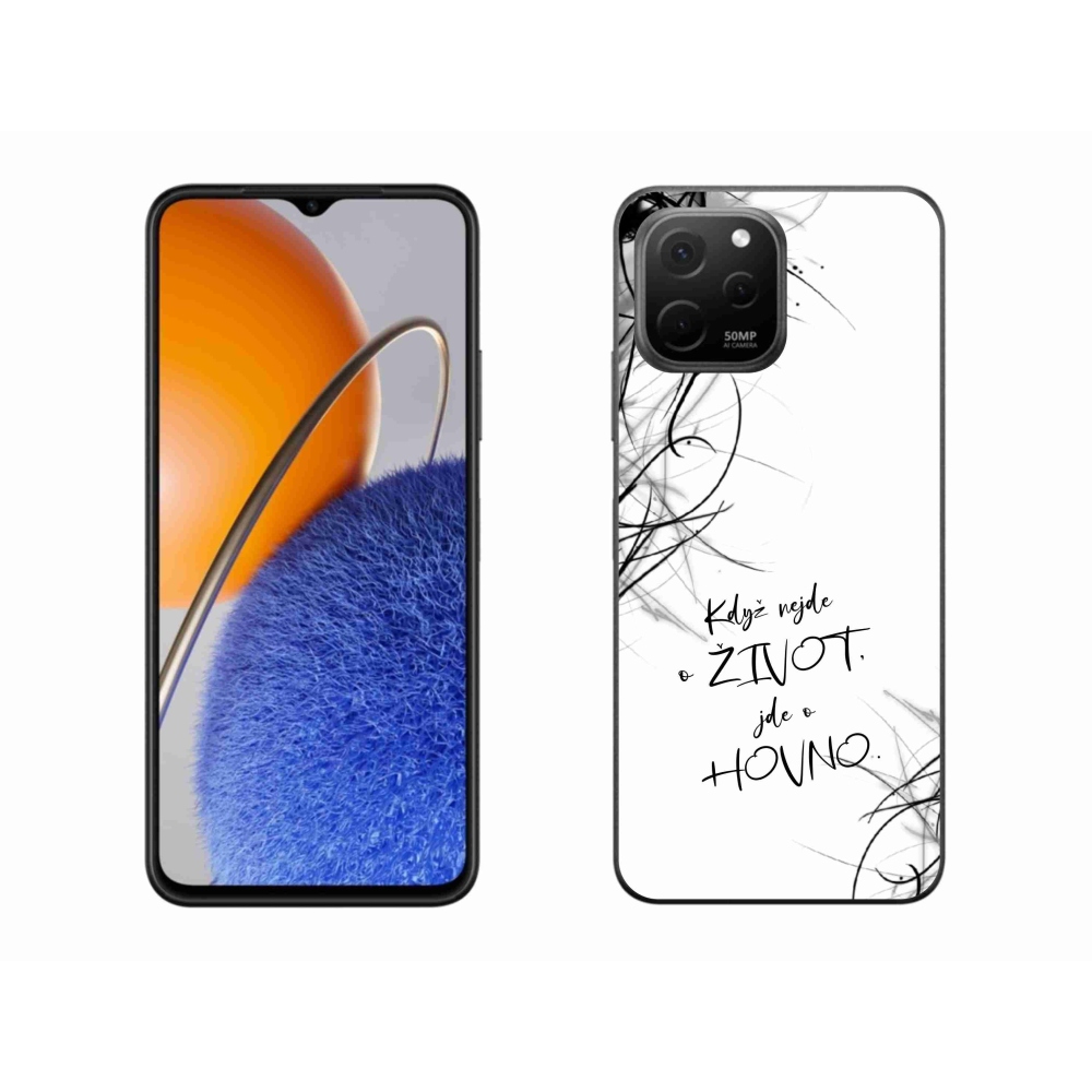 Gélový kryt mmCase na Huawei Nova Y61 - vtipný text 16 biele pozadie