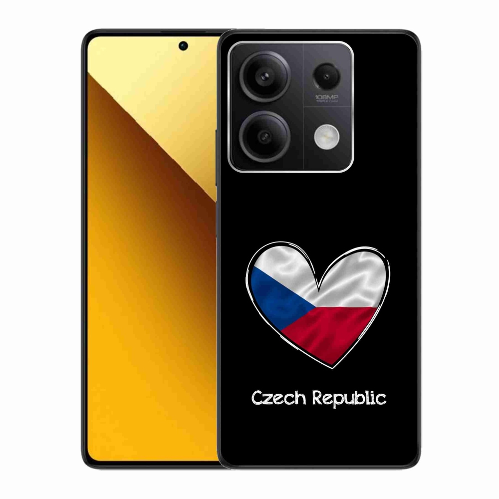 Gélový kryt mmCase na Xiaomi Redmi Note 13 5G - vlajka srdca čierne pozadie