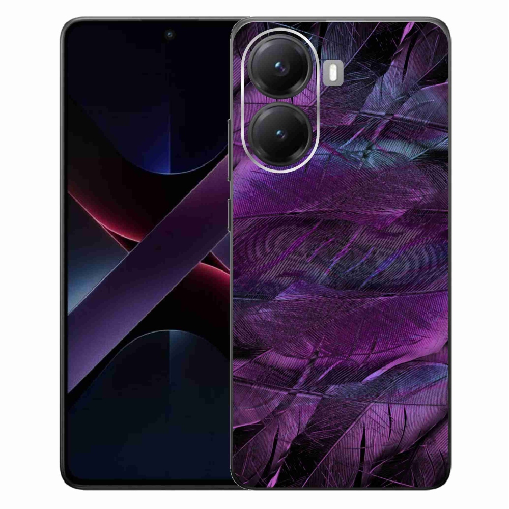 Gélový kryt mmCase na Xiaomi Poco X7 Pro 5G - fialové pierka